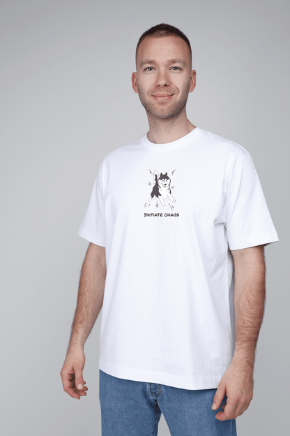 Chaos dog | Heavyweight T-Shirt with dog. Oversized | Unisex - premium dog goods handmade in Europe by animalistus