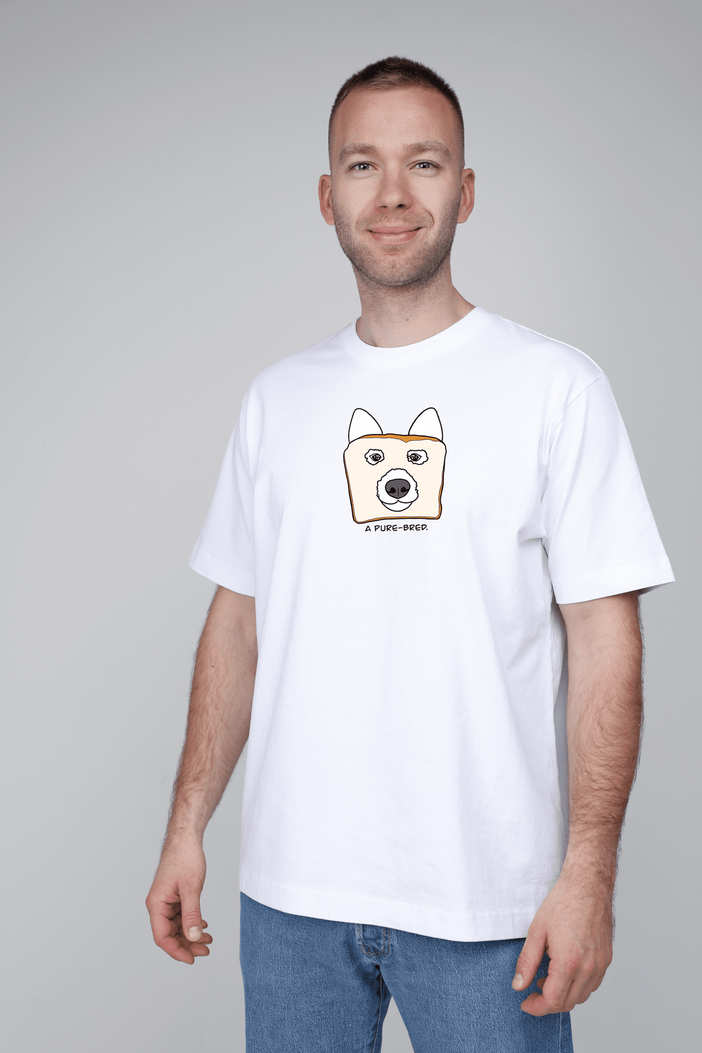 Pure-bred dog | Heavyweight T-Shirt with dog. Oversized | Unisex | animalistus