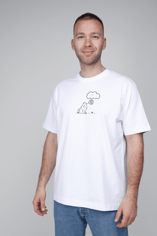 Cloud dog | Heavyweight T-Shirt with dog. Oversized | Unisex - premium dog goods handmade in Europe by animalistus