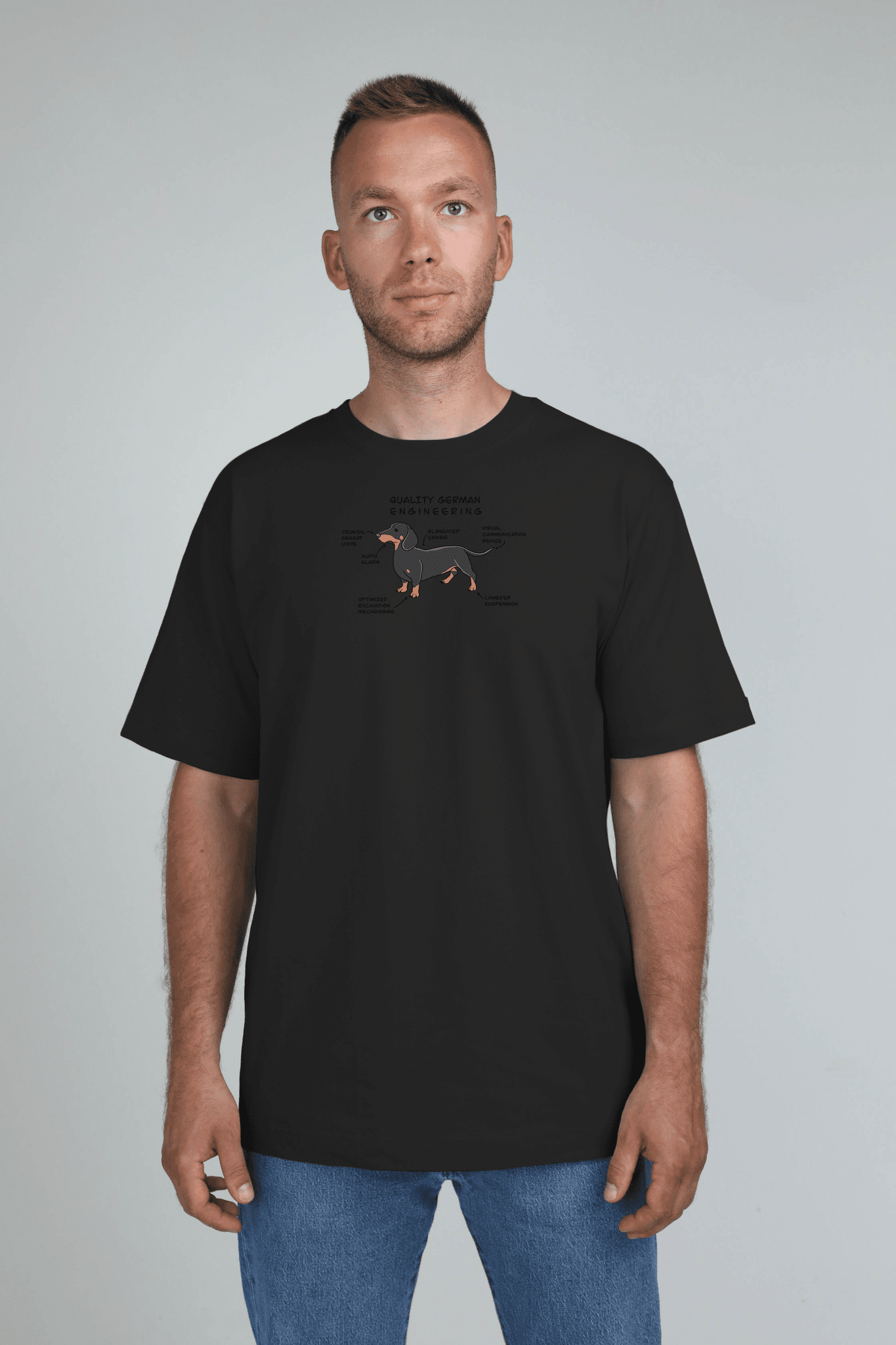 Automotive dog | Heavyweight T-Shirt with dog. Oversized | Unisex | animalistus