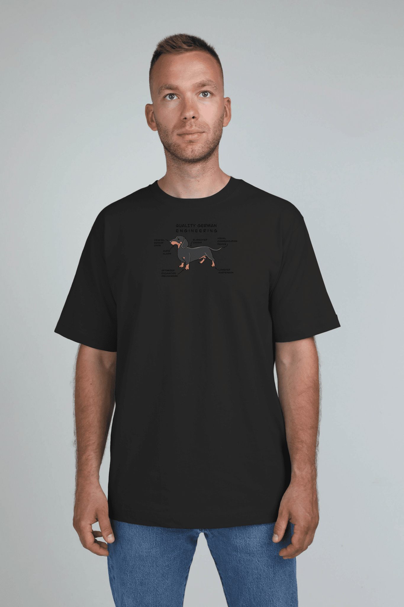 Automotive dog | Heavyweight T-Shirt with dog. Oversized | Unisex - premium dog goods handmade in Europe by animalistus