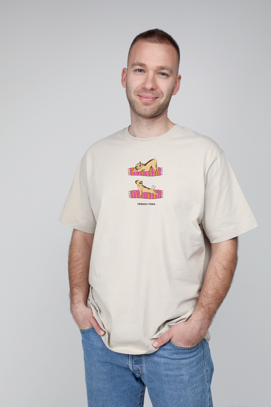 Yoga dog | Heavyweight T-Shirt with dog. Oversized | Unisex | animalistus