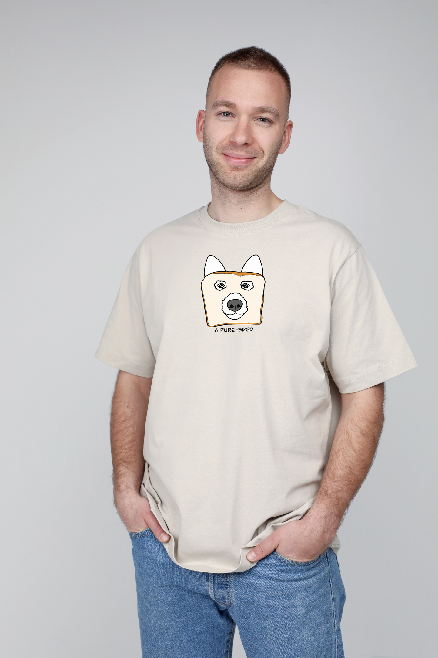 Pure-bred dog | Heavyweight T-Shirt with dog. Oversized | Unisex - premium dog goods handmade in Europe by animalistus