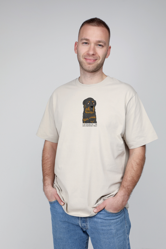 Sofa destroyer dog | Heavyweight T-Shirt with dog. Oversized | Unisex | animalistus