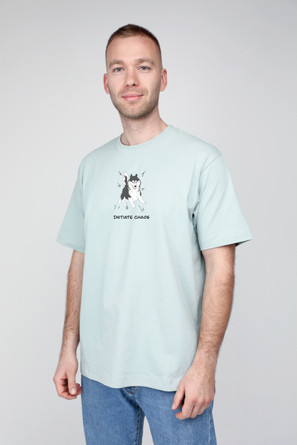Chaos dog | Heavyweight T-Shirt with dog. Oversized | Unisex - premium dog goods handmade in Europe by animalistus