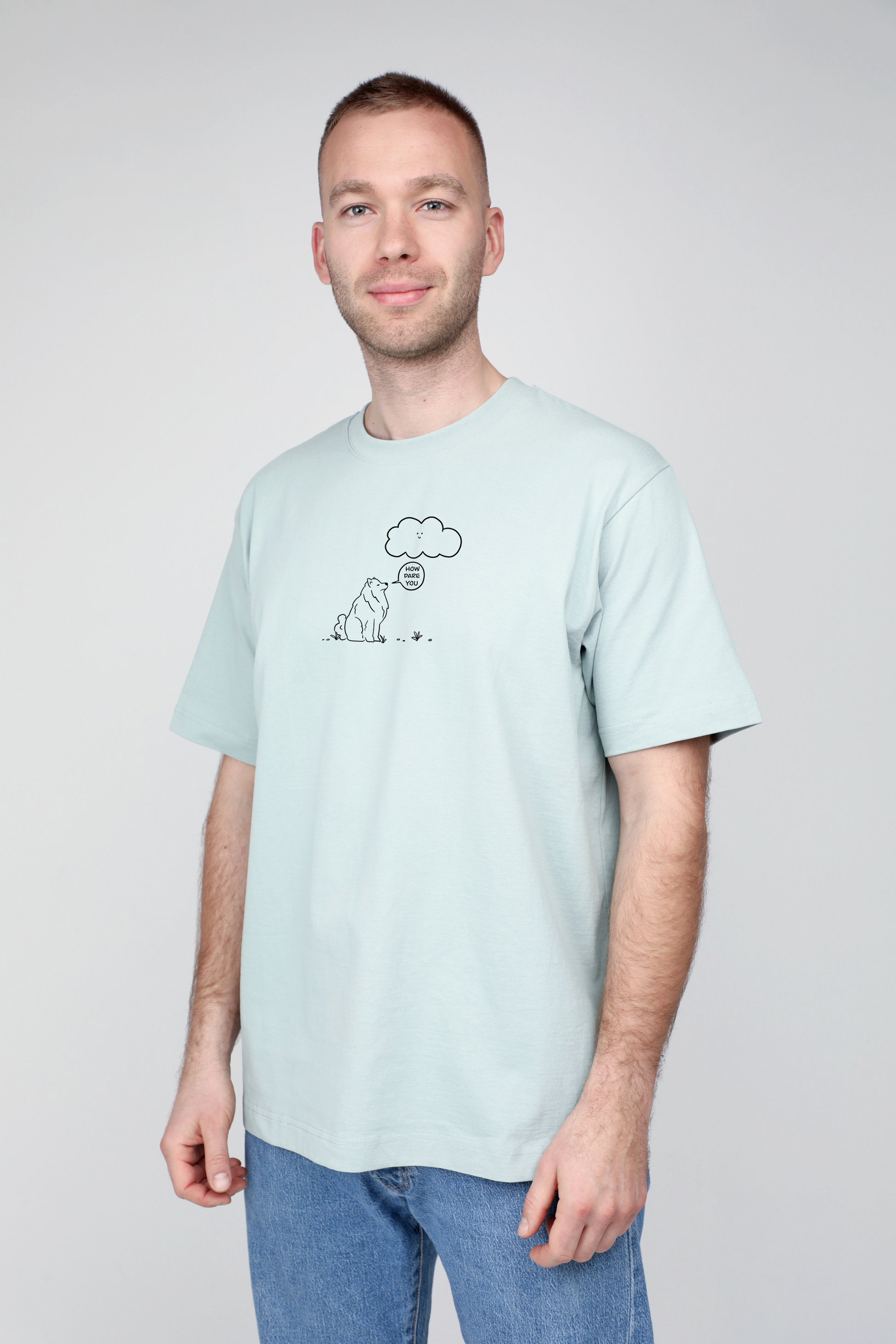 Cloud dog | Heavyweight T-Shirt with dog. Oversized | Unisex - premium dog goods handmade in Europe by animalistus