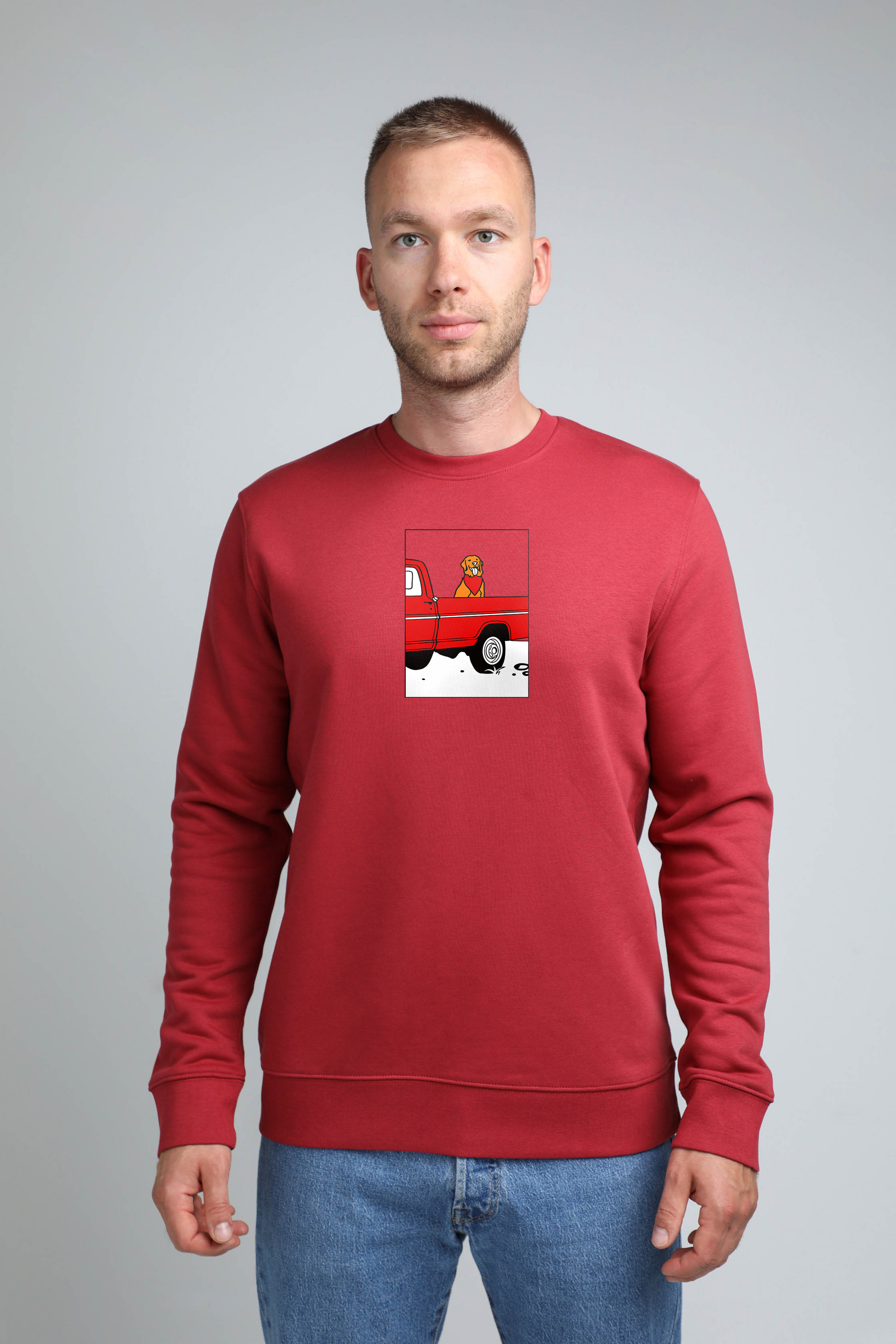 Pickup truck dog | Crew neck sweatshirt with dog. Regular fit | Unisex by My Wild Other