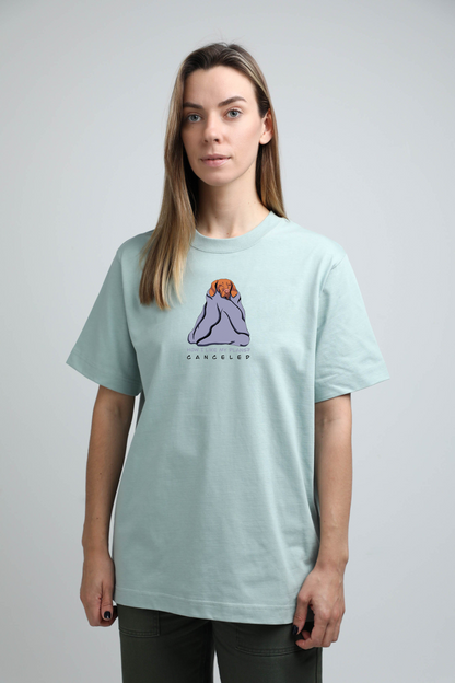 Cosy dog | Heavyweight T-Shirt with dog. Oversized | Unisex by My Wild Other