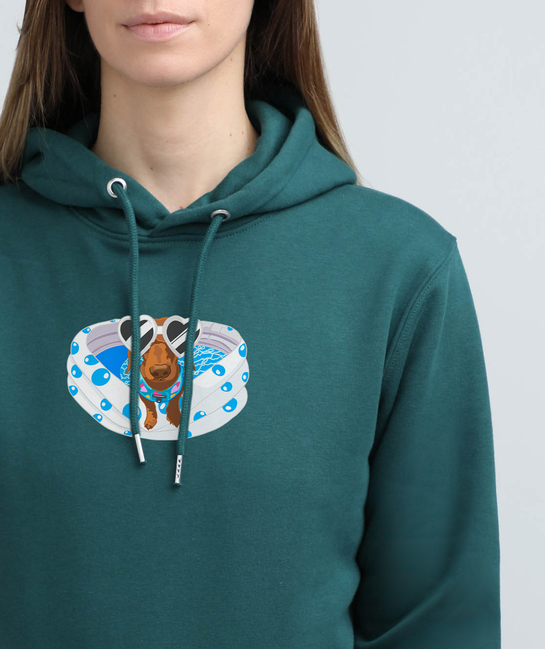 Poolparty dog | Hoodie with dog. Regular fit | Unisex by My Wild Other
