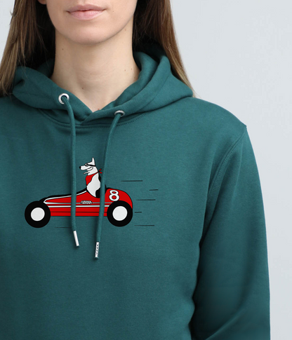 Retro racer dog | Hoodie with dog. Regular fit | Unisex by My Wild Other