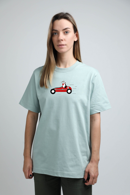Retro racer dog | Heavyweight T-Shirt with dog. Oversized | Unisex by My Wild Other