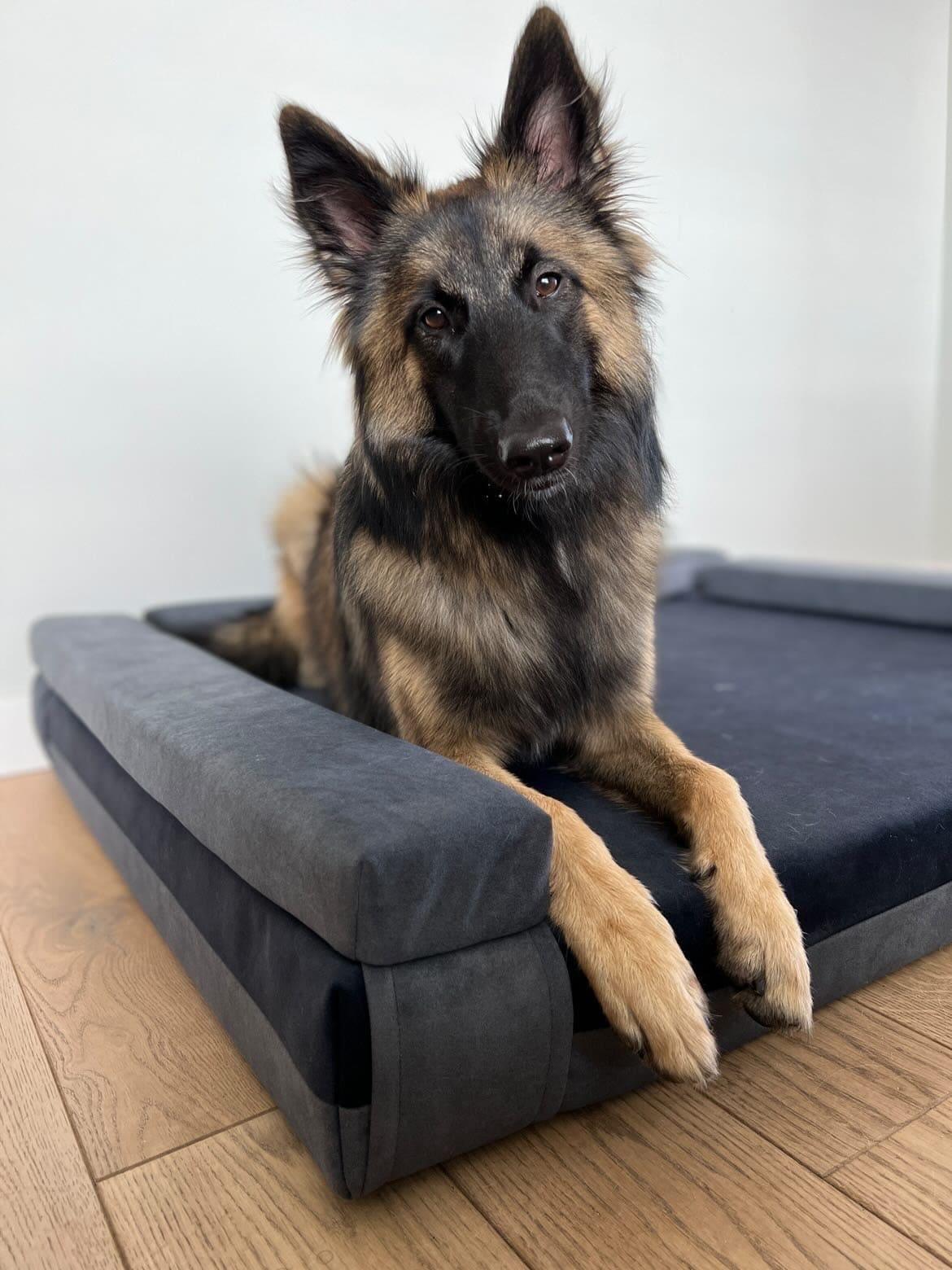 Transformer dog bed | Extra comfort & support | 2-sided | NAVY BLUE+CLOUD GREY - premium dog goods handmade in Europe by My Wild Other