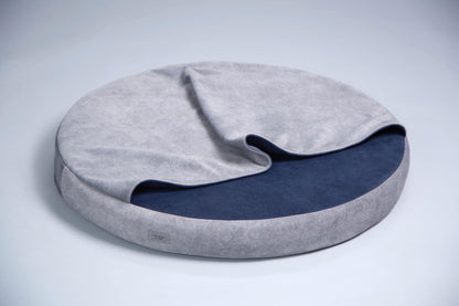 Cozy cave dog bed | STEEL GREY+NAVY BLUE - premium dog goods handmade in Europe by My Wild Other