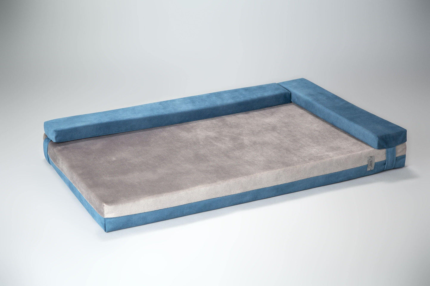 Transformer dog bed | Extra comfort & support | 2-sided | SAPPHIRE BLUE+FOG GREY - premium dog goods handmade in Europe by My Wild Other