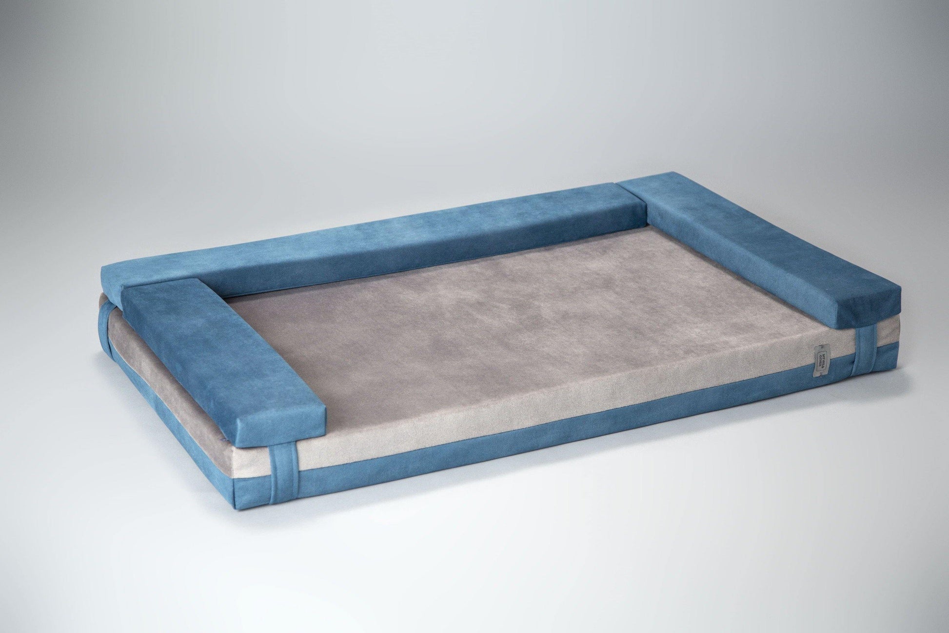 Transformer dog bed | Extra comfort & support | 2-sided | SAPPHIRE BLUE+FOG GREY - premium dog goods handmade in Europe by My Wild Other