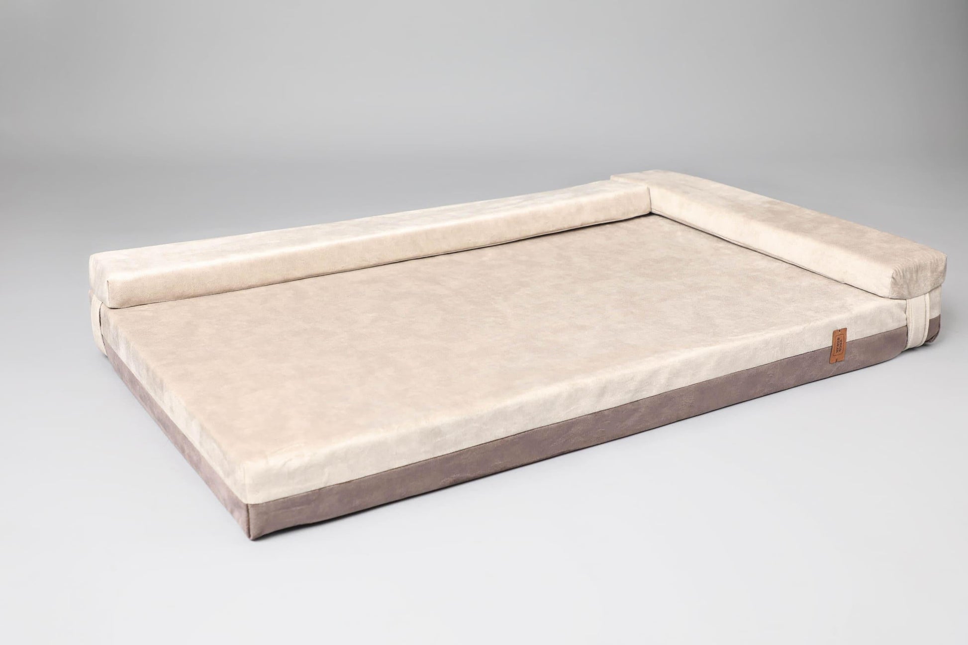 2-sided transformer dog bed. BEIGE+TAUPE - premium dog goods handmade in Europe by My Wild Other