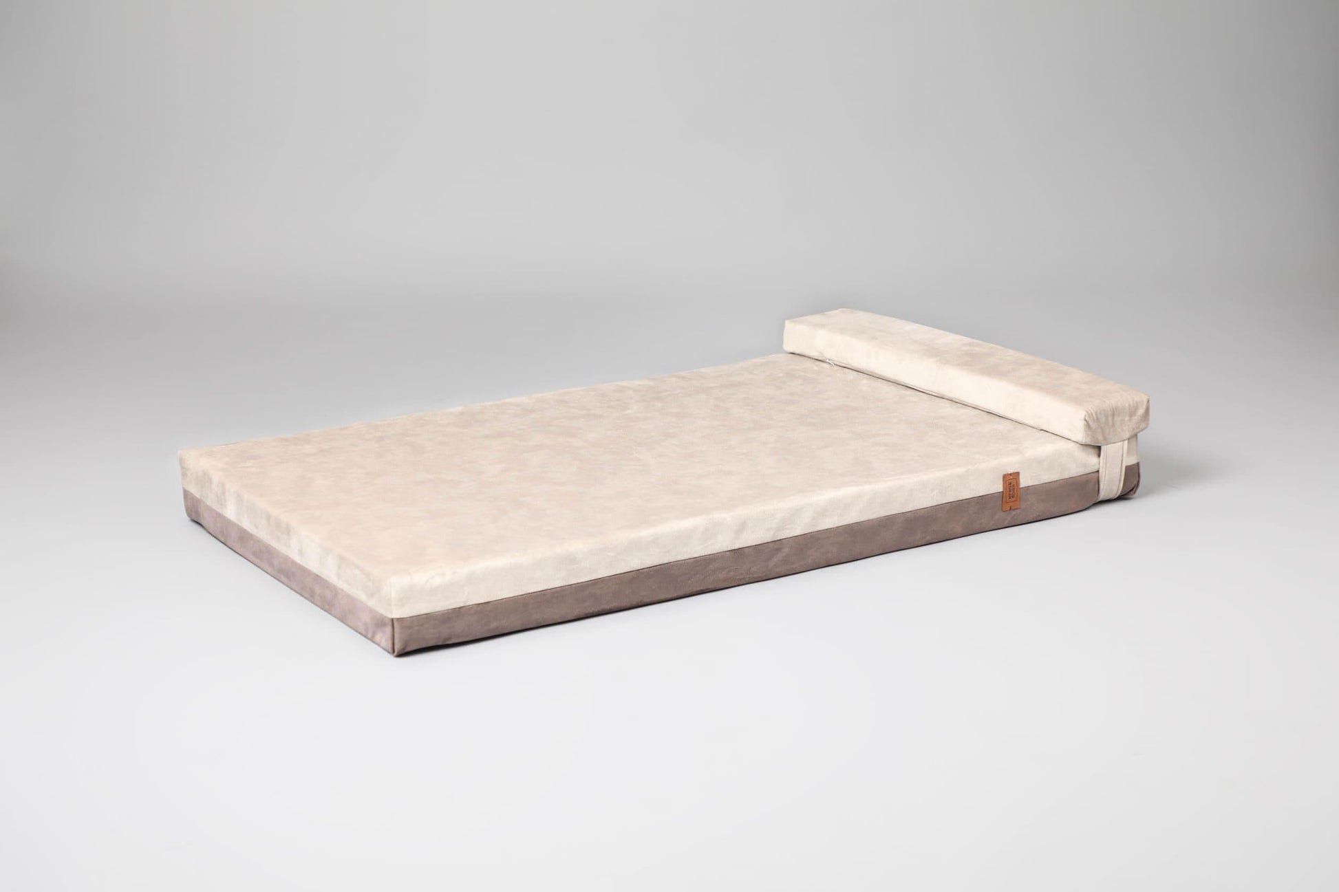 2-sided transformer dog bed. BEIGE+TAUPE - premium dog goods handmade in Europe by My Wild Other