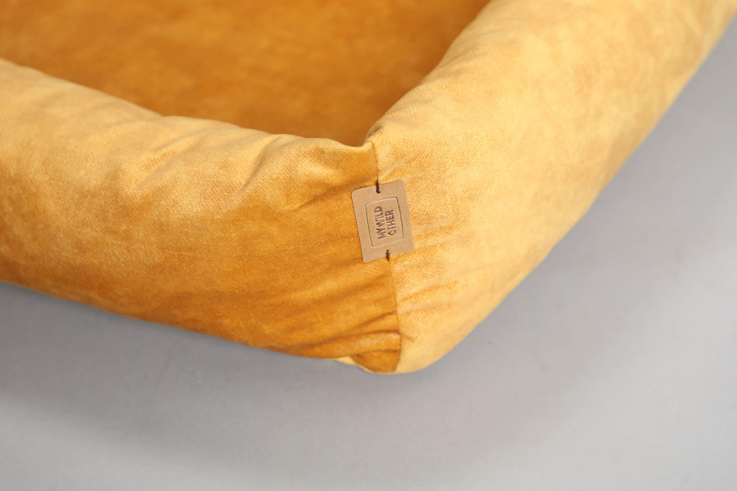 2-sided dog bed with sides. AMBER YELLOW - premium dog goods handmade in Europe by My Wild Other