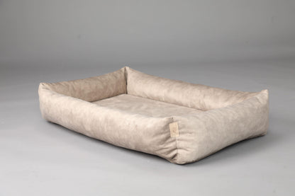 2-sided dog bed with sides. BEIGE - premium dog goods handmade in Europe by My Wild Other