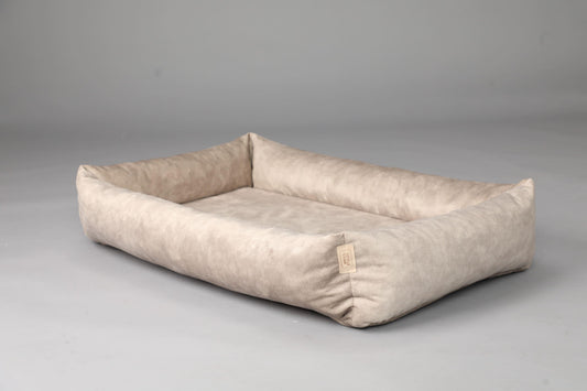 Premium dog bed with sides | 2-sided | BEIGE - premium dog goods handmade in Europe by animalistus