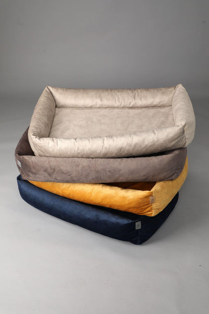 2-sided dog bed with sides. ROYAL BLUE - premium dog goods handmade in Europe by My Wild Other