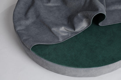 Cozy cave dog bed | STEEL GREY+MOSS GREEN - premium dog goods handmade in Europe by My Wild Other
