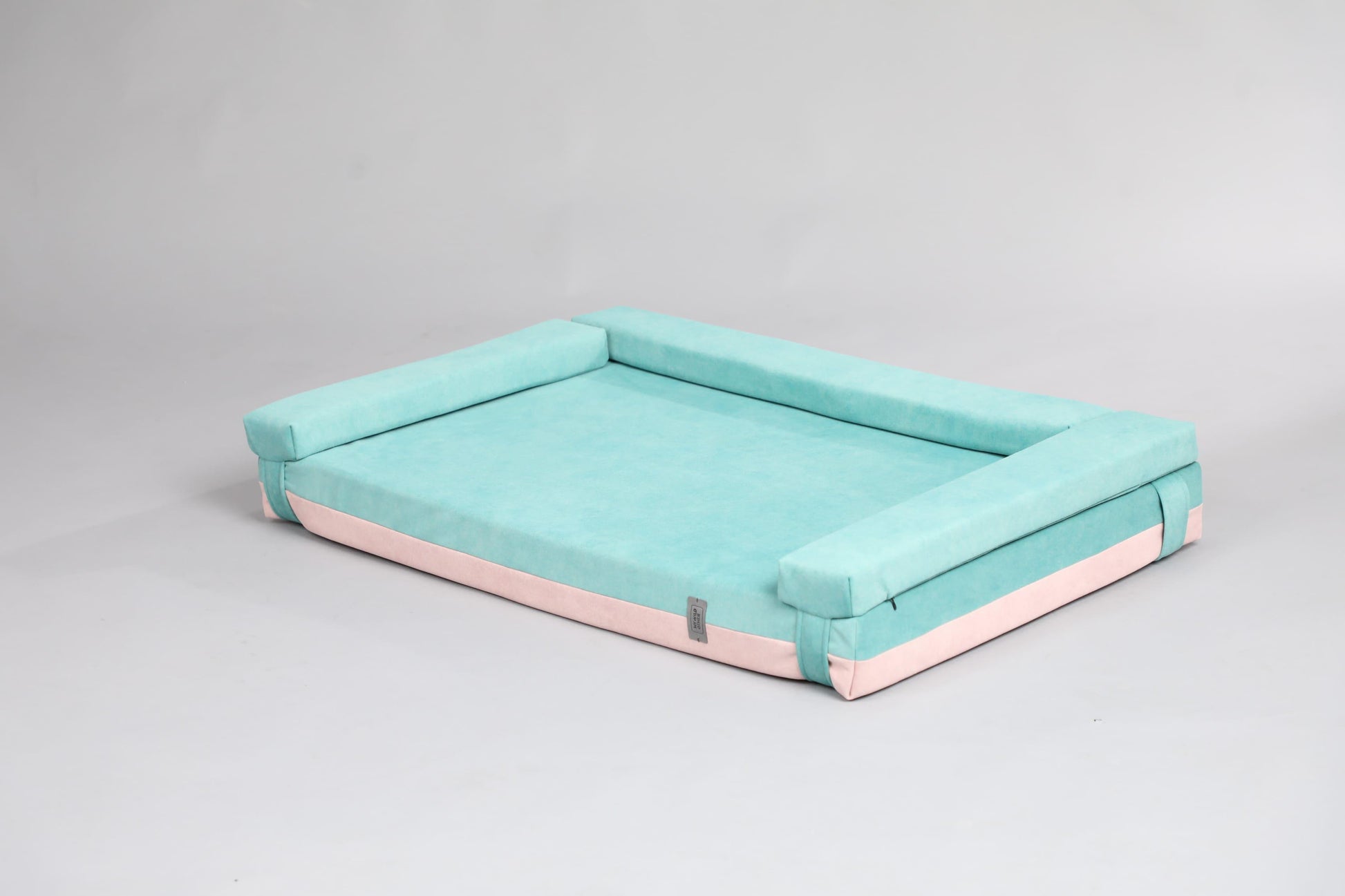 Transformer dog bed | Extra comfort & support | 2-sided | MINT GREEN+FLAMINGO PINK - premium dog goods handmade in Europe by My Wild Other