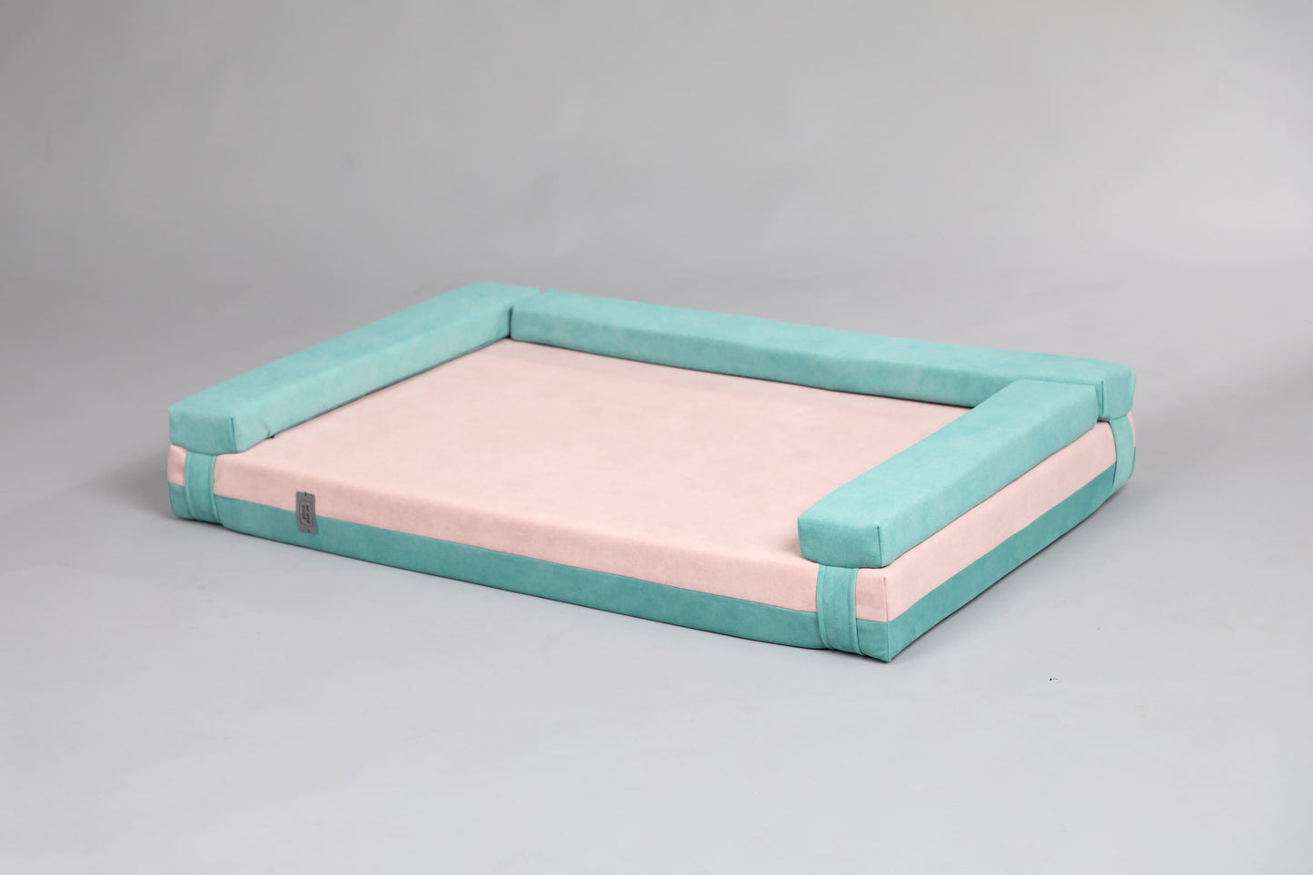 Transformer dog bed | Extra comfort & support | 2-sided | MINT GREEN+FLAMINGO PINK - premium dog goods handmade in Europe by My Wild Other