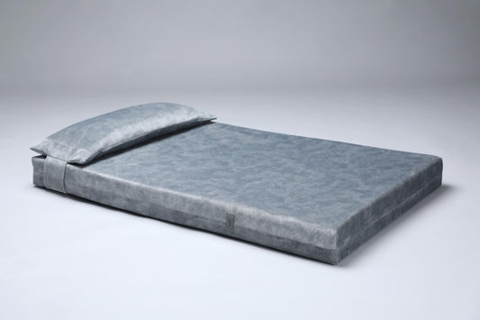 2-sided extra large & supportive dog bed. METAL GREY - premium dog goods handmade in Europe by My Wild Other