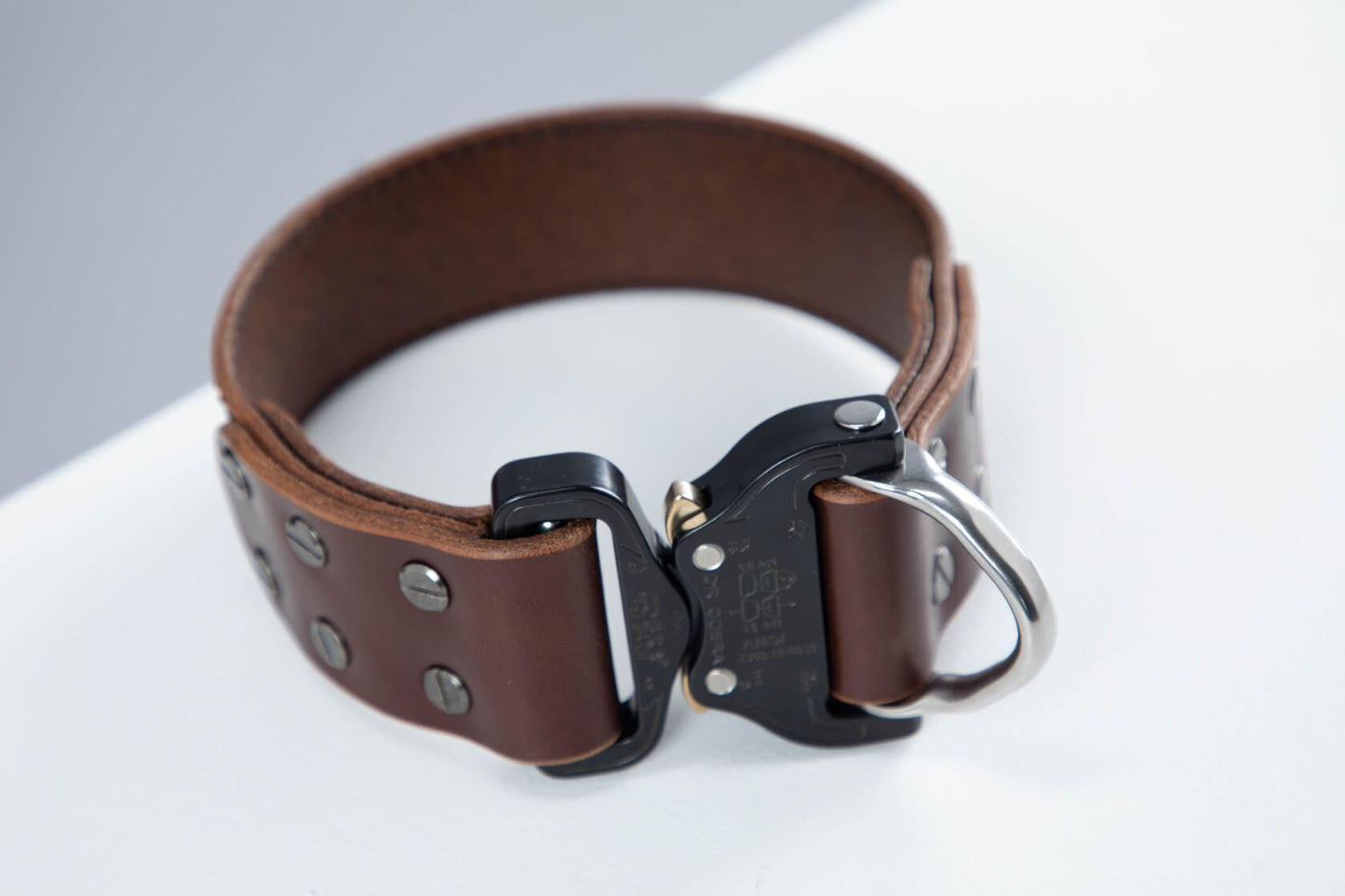 Brown leather dog collar with COBRA® buckle - premium dog goods handmade in Europe by My Wild Other