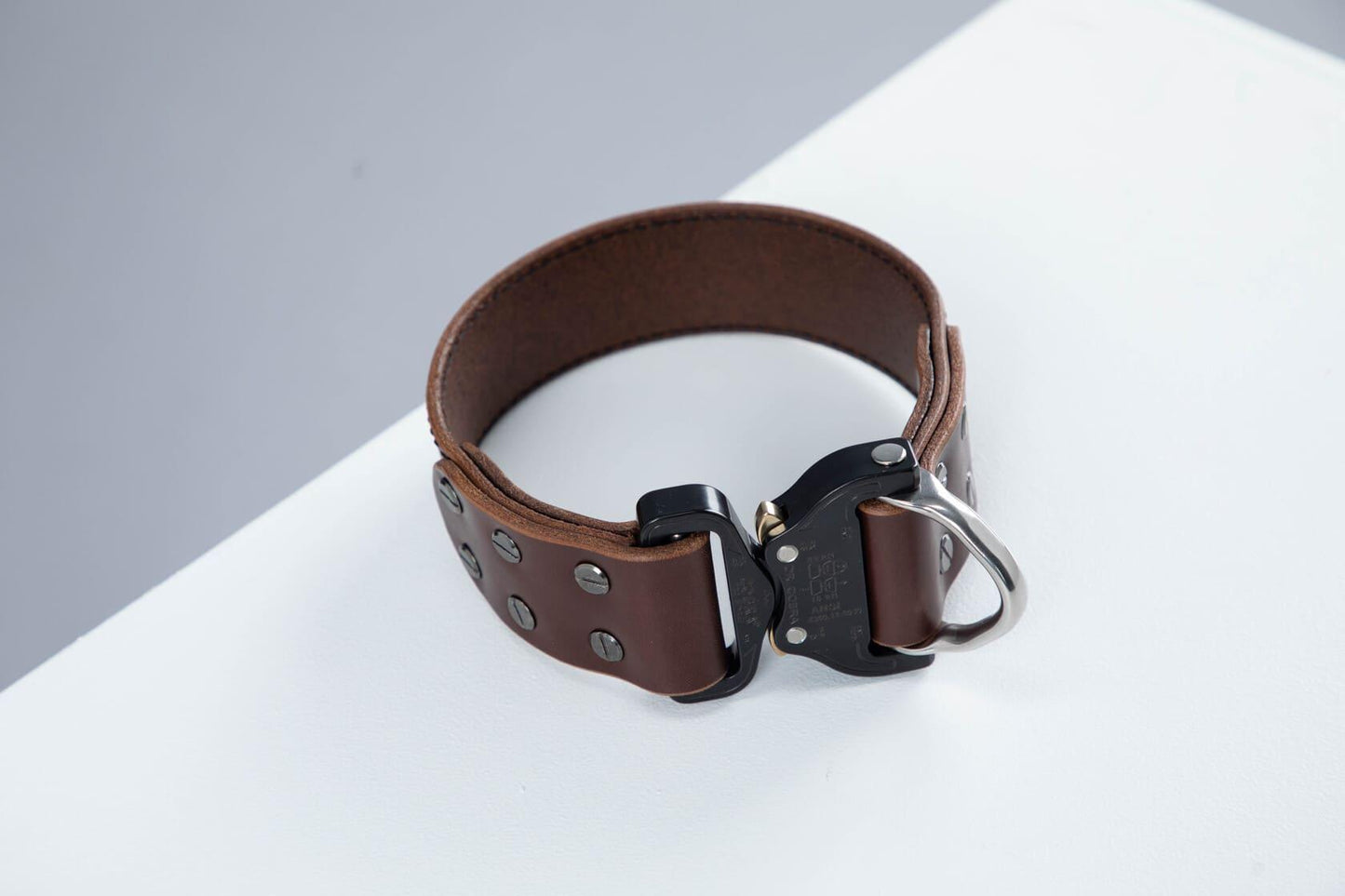 Brown leather dog collar with COBRA® buckle - premium dog goods handmade in Europe by My Wild Other