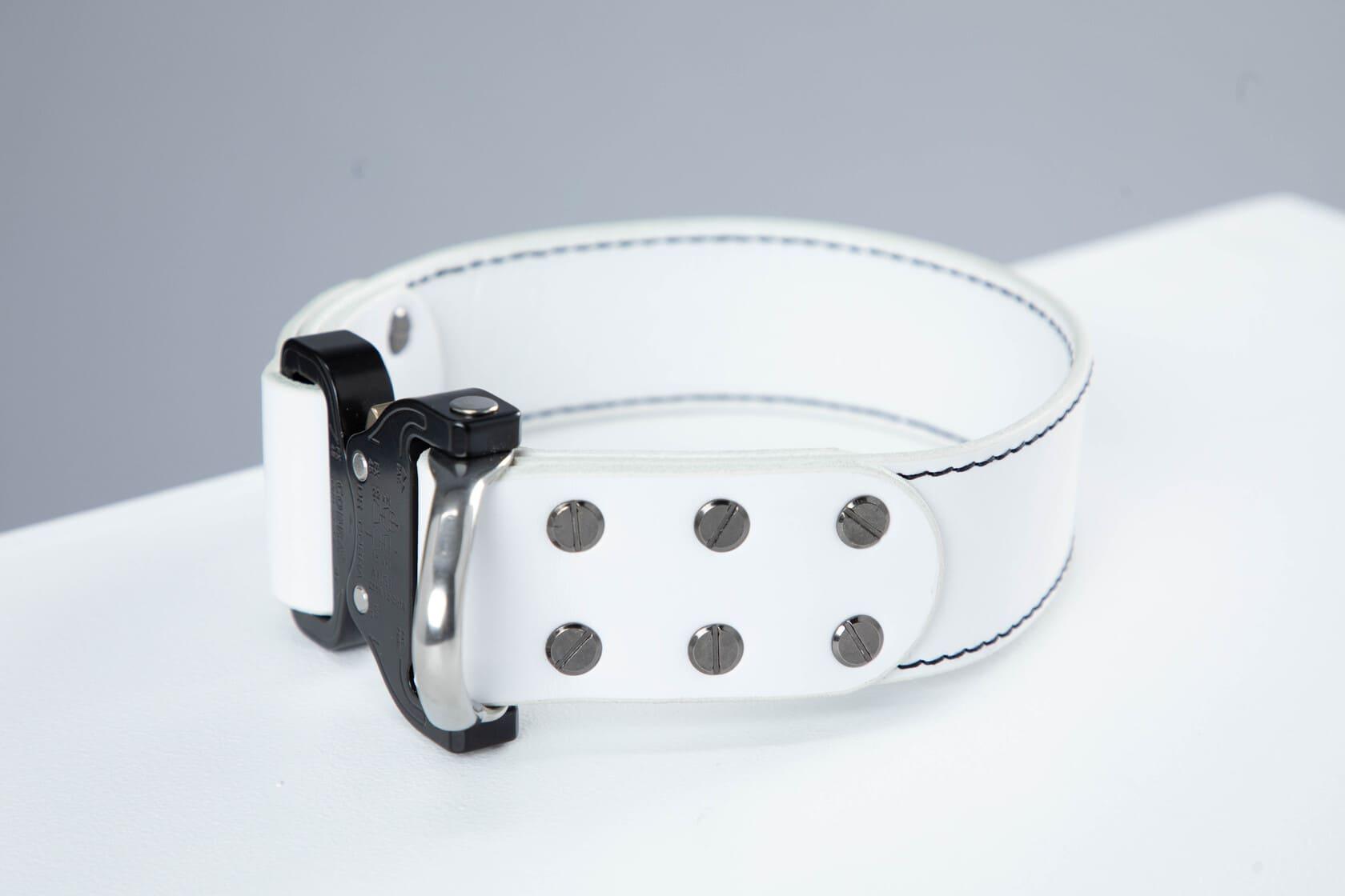 White leather dog collar with COBRA® buckle - premium dog goods handmade in Europe by My Wild Other