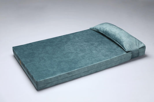 2-sided extra large & supportive dog bed. DUSTY GREEN - premium dog goods handmade in Europe by My Wild Other