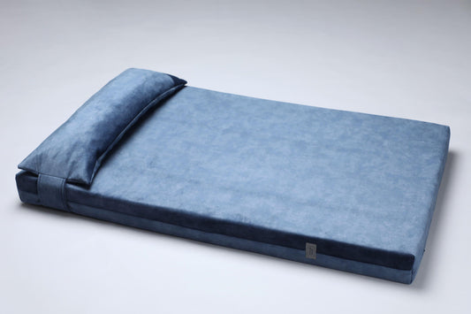 2-sided extra large & supportive dog bed. SKY BLUE - premium dog goods handmade in Europe by My Wild Other