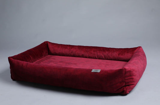 Premium dog bed with sides | 2-sided | RUBY RED - premium dog goods handmade in Europe by animalistus