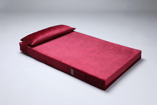 Dog bed for large dogs | Extra comfort & support | 2-sided | RUBY RED - premium dog goods handmade in Europe by animalistus