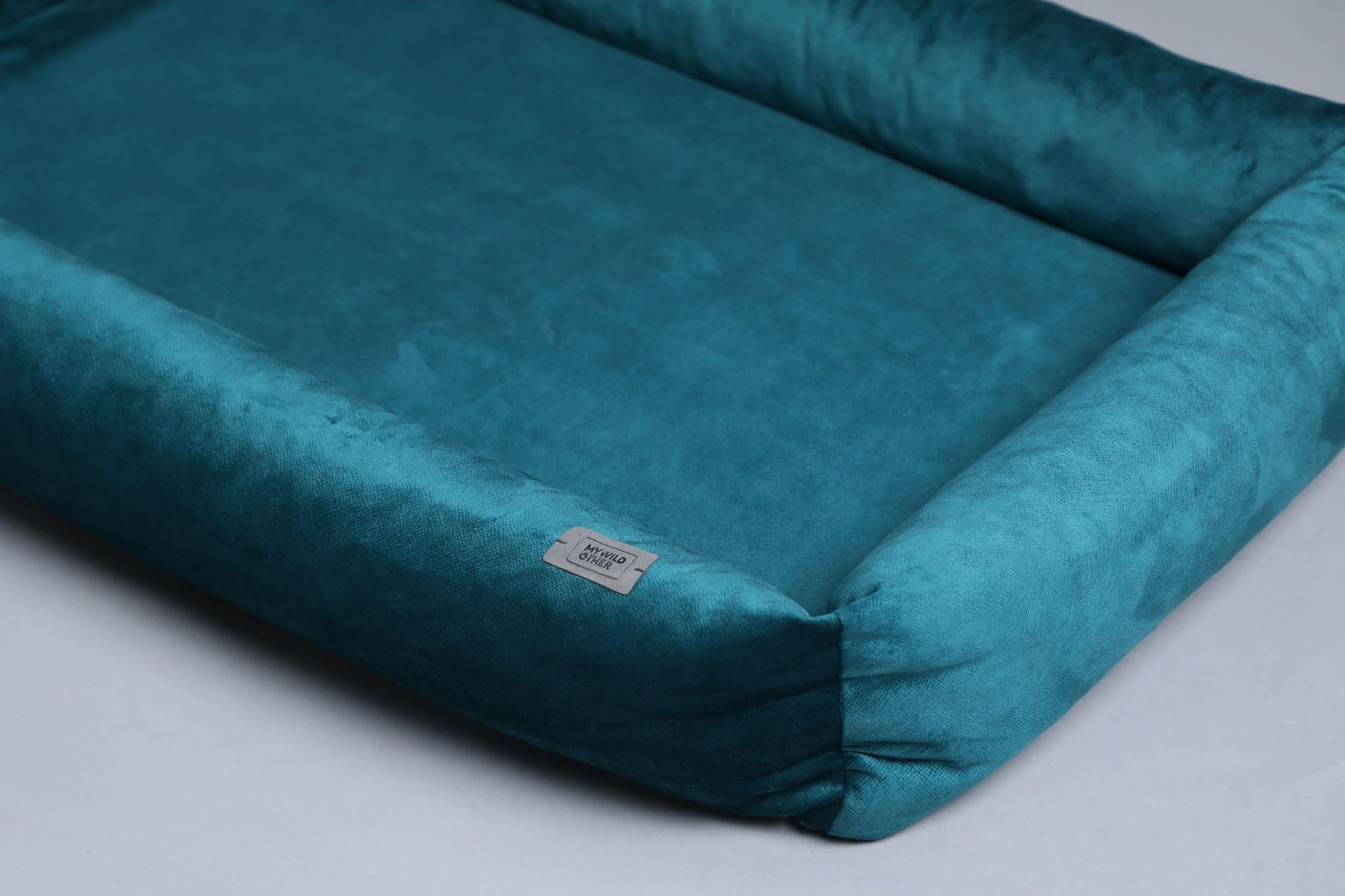 2-sided dog bed with sides. OCEAN BLUE - premium dog goods handmade in Europe by My Wild Other