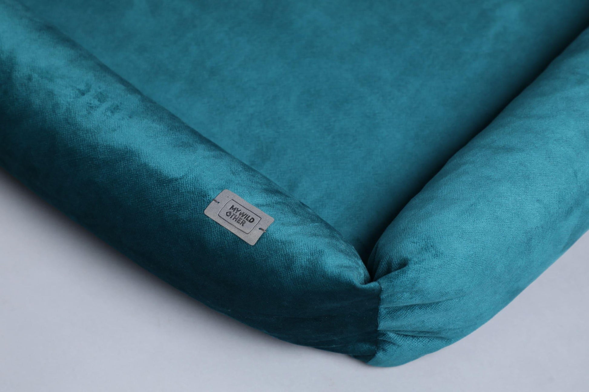2-sided dog bed with sides. OCEAN BLUE - premium dog goods handmade in Europe by My Wild Other