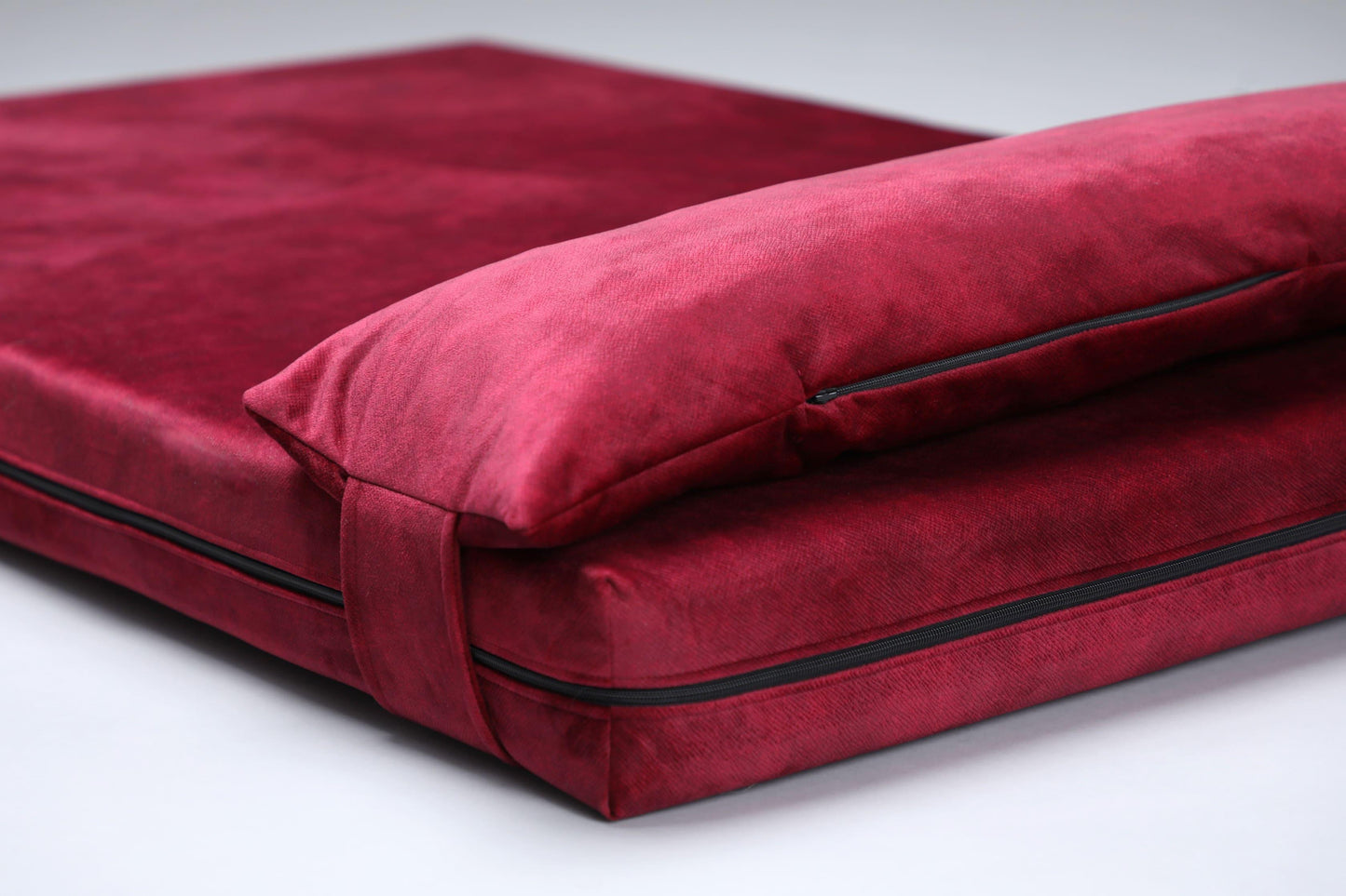 Dog bed for large dogs | Extra comfort & support | 2-sided | RUBY RED - premium dog goods handmade in Europe by My Wild Other