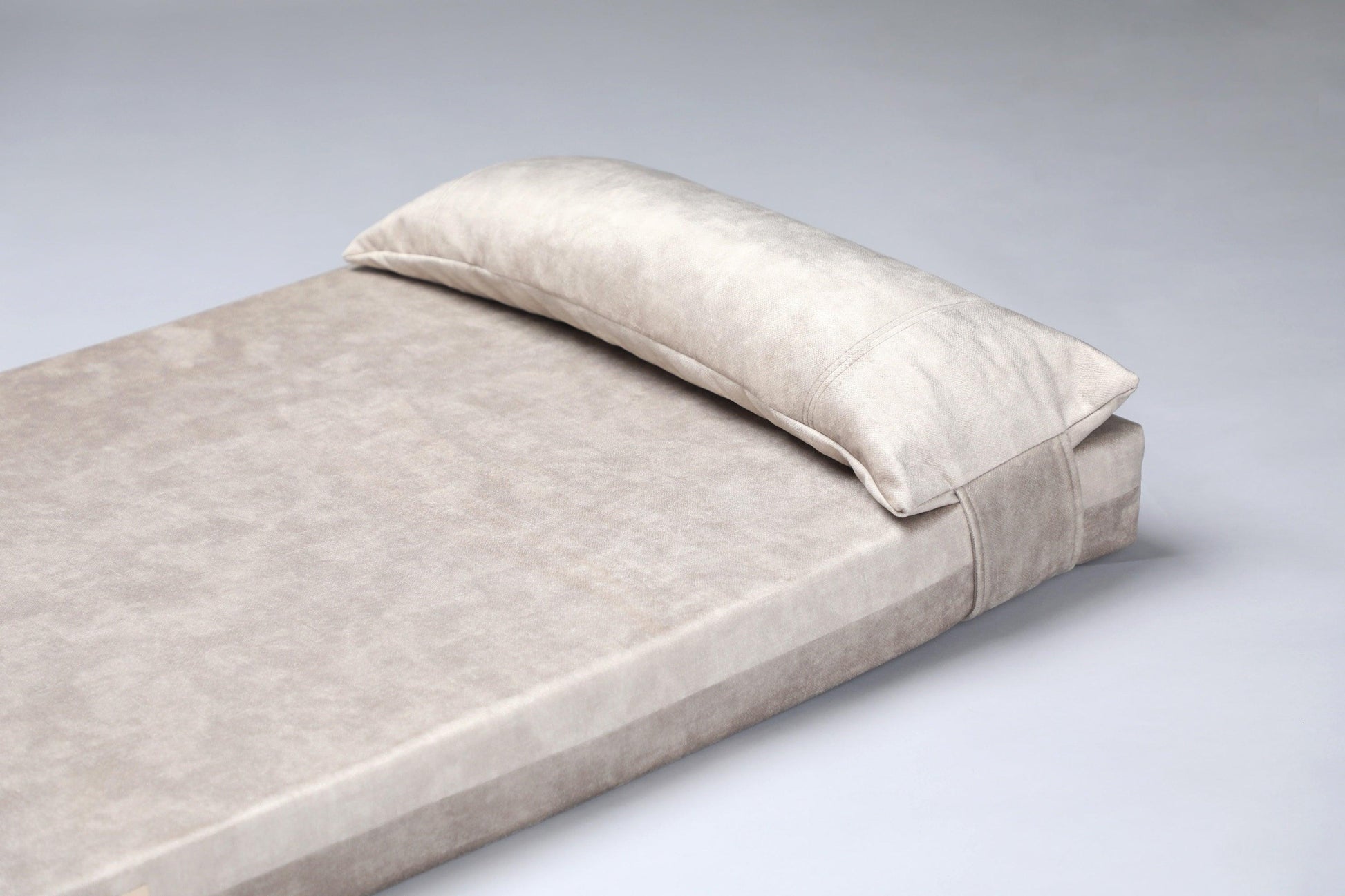 2-sided extra large & supportive dog bed. BEIGE - premium dog goods handmade in Europe by My Wild Other