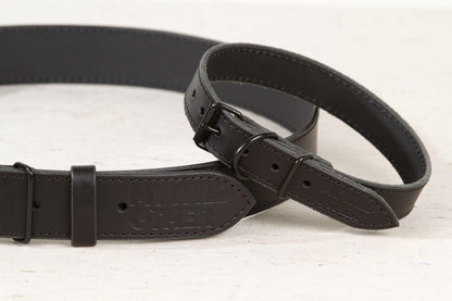 Handmade black leather dog collar | animalistus