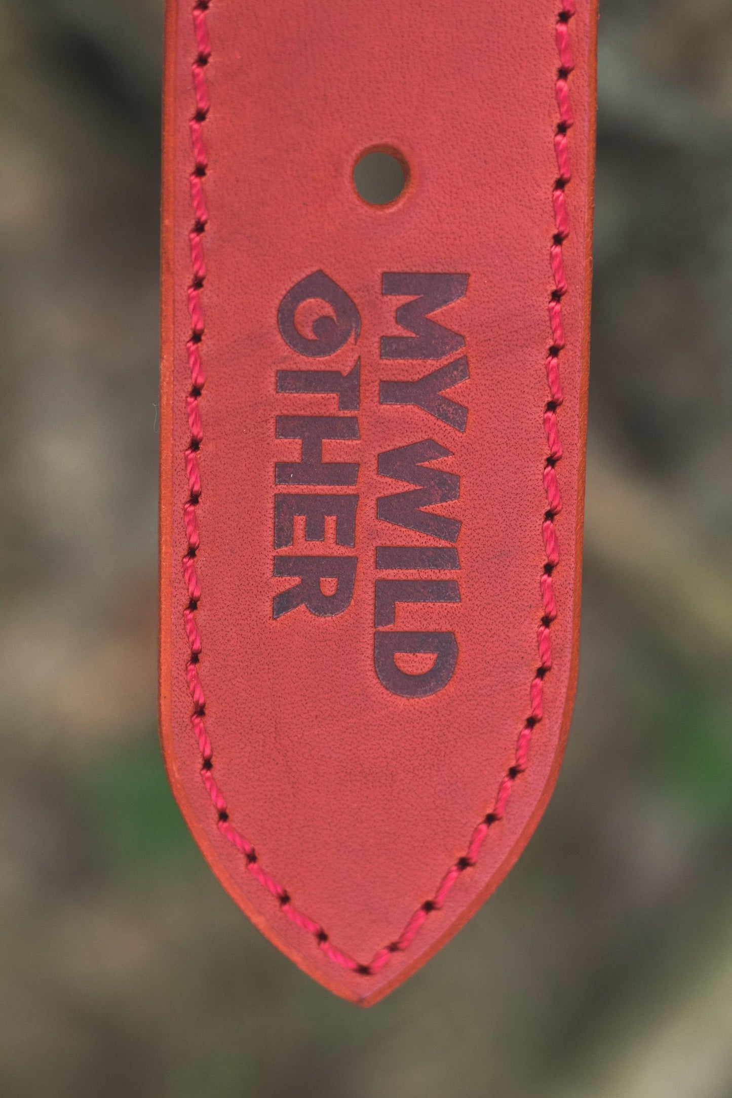 Handmade red leather STUDDED dog collar | animalistus