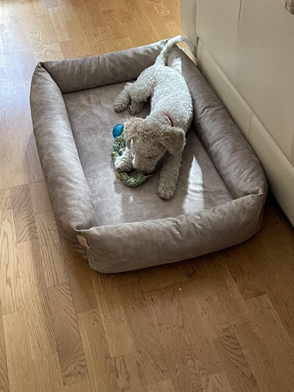 2-sided dog bed with sides. BEIGE - premium dog goods handmade in Europe by My Wild Other